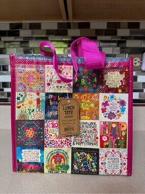 Natural Life - Colorful Patchwork Inspirational Lunch Tote - SOLD OUT NWT